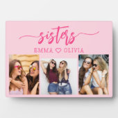 Heet roze zusters 3 foto collage Keepsake Gift Fotoplaat (voorkant)
