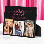 Heet roze zusters 3 foto collage Keepsake Gift Fotoplaat<br><div class="desc">Vier het zusterschap met de Zusters 3 Fotocollage Keepsake Gift Plaque. Deze gepersonaliseerde plaquette heeft een prachtig gerangschikte collage van drie gekoesterde foto's, die samen onvergetelijke momenten vastleggen. Gemaakt van hoogwaardige materialen, is het perfect om op een bureau, plank of muur weer te geven. Het oprechte ontwerp voegt een liefdevolle...</div>