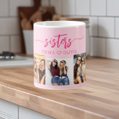 Heet roze zusters 3 foto collage Keepsake Gift Koffiemok