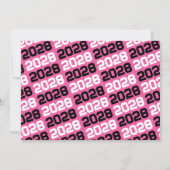 Heet Roze & Zwart 3 Foto Afstuderen Dank u Kaart (Achterkant)