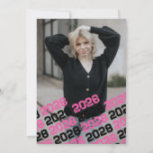 Heet Roze & Zwart Afstuderen 2 Foto Dank u Kaart (Achterkant)