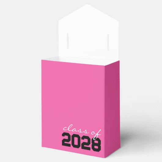 Heet Roze & Zwart Afstuderen Favor Boxes Bedankdoosjes (Geopend)