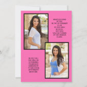 Heet Roze Zwart Boog Fotoklasse 2024 Afstuderen (Achterkant)