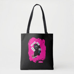 Heet Roze Zwart Creatief Stijlvol Koel Canvas tas