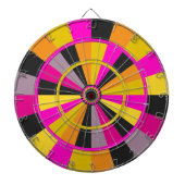 Heet Roze Zwart en Goud Gaming Room Plezier Dartbord (Voorkant)
