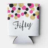 Heet Roze, Zwart en Goud Glitter Confetti | 50 Blikjeskoeler (Voorkant)