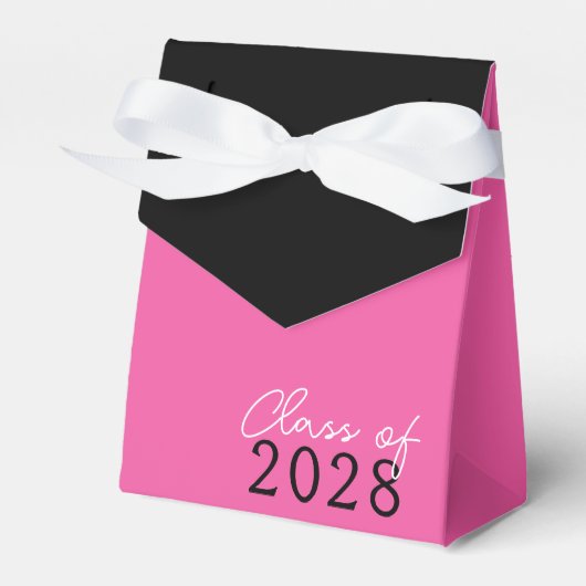 Heet Roze & Zwart Fotocollage Filmstrip Favor Box Bedankdoosjes (Voorkant Zijde)