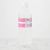 Heet Roze & Zwart Gepersonaliseerd Afstuderen Waterfles Etiket (Achterkant)