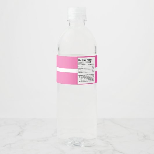 Heet Roze & Zwart Gepersonaliseerd Afstuderen Waterfles Etiket (Achterkant)