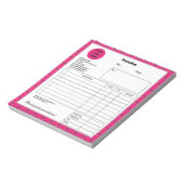 Heet roze zwart geruit bedrijfsfactuur notitieblok (Linkerzijde)