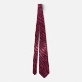 Heet Roze Zwart Glitter Professioneel Dierenprint Stropdas (Achterkant)