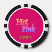 Heet Roze zwart goud 10000 gestreepte pokerchip (Voorkant)