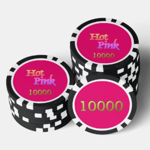 Heet Roze zwart goud 10000 gestreepte pokerchip