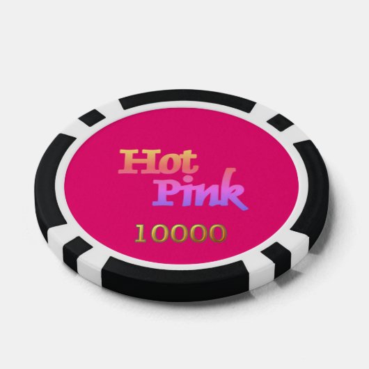 Heet Roze zwart goud 10000 gestreepte pokerchip (Enkel)