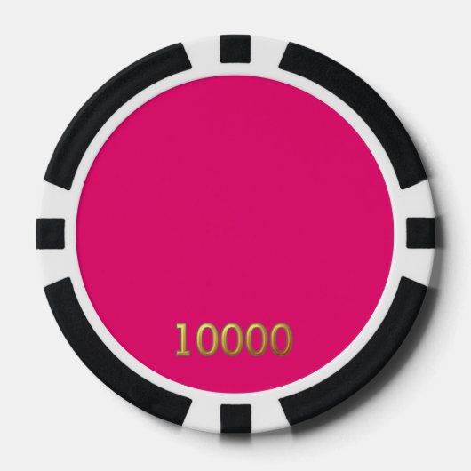 Heet Roze zwart goud 10000 gestreepte pokerchip (Voorkant)
