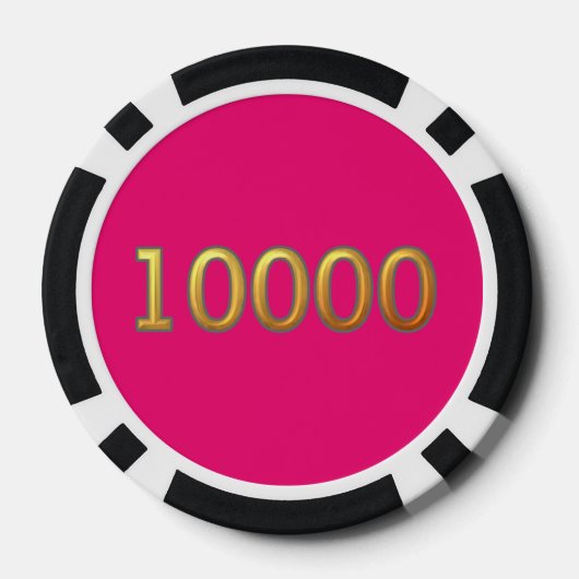 Heet Roze zwart goud 10000 gestreepte pokerchip (Achterkant)