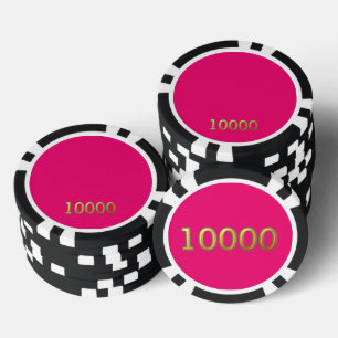 Heet Roze zwart goud 10000 gestreepte pokerchip