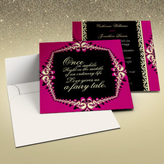 Heet roze zwart goud Fractal Kant Fairytale Specia Kaart
