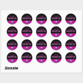Heet Roze & Zwart Hart Bow Sweet Sixteen Sticker (Vel)