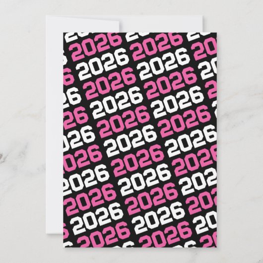 Heet Roze & Zwart Modern Afstuderen Foto Kaart (Achterkant)