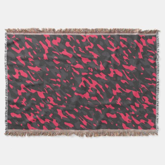 Heet roze Zwart Paars Camo Abstract Deken (Voorkant)