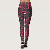 Heet roze Zwart Paars Camo Abstract Leggings (Achterkant)
