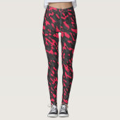 Heet roze Zwart Paars Camo Abstract Leggings (Voorkant)