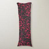 Heet roze Zwart Paars Camo Abstract Lichaamskussen (Voorkant Verticaal)