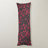 Heet roze Zwart Paars Camo Abstract Lichaamskussen (Achterkant (Verticaal))