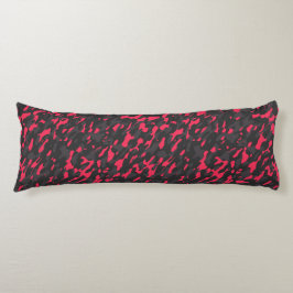 Heet roze Zwart Paars Camo Abstract Lichaamskussen