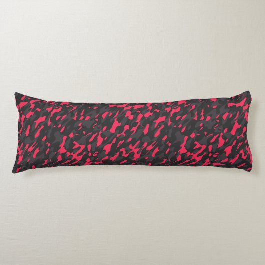 Heet roze Zwart Paars Camo Abstract Lichaamskussen (Voorkant)