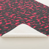 Heet roze Zwart Paars Camo Abstract Sherpa Deken (3/4)