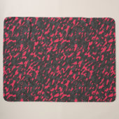 Heet roze Zwart Paars Camo Abstract Sherpa Deken (Voorkant (horizontaal))
