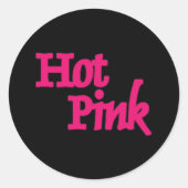 Heet Roze zwart rond grote stickers (Voorkant)