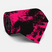 Heet Roze Zwart Stropdas (Opgerold)