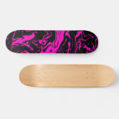 Heet roze zwarte abstracte wervelingen persoonlijk skateboard (Horizontaal)