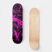 Heet roze zwarte abstracte wervelingen persoonlijk skateboard (Voorkant)
