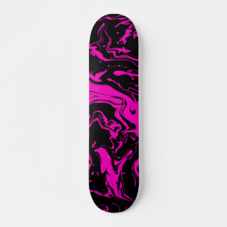 Heet roze zwarte abstracte wervelingen persoonlijk skateboard