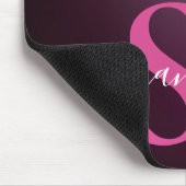 Heet roze & zwarte druipende glitters monogram muismat (Hoek)