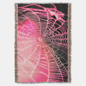 Heet Roze Zwarte Griezelenge Spinnenweb Deken (Voorkant Verticaal)