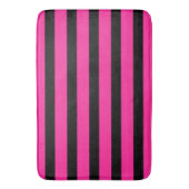 Heet Roze & Zwarte Mode Streep Strepen Badmat (Voorkant Verticaal)