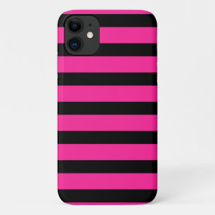 Heet Roze & Zwarte Mode Streep Strepen Feest Case-Mate iPhone Case
