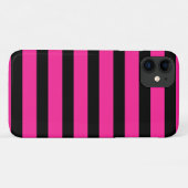 Heet Roze & Zwarte Mode Streep Strepen Feest Case-Mate iPhone Case (Achterkant (horizontaal))