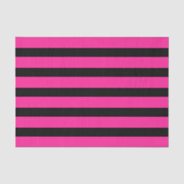 Heet Roze & Zwarte Mode Streep Strepen Feest Tissuepapier