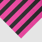 Heet Roze & Zwarte Mode Streep Strepen Feest Tissuepapier (Detail)