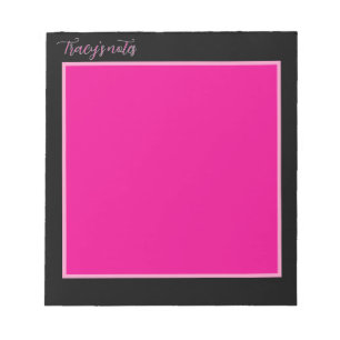 Heet Roze & Zwarte Moderne Elegantie  Notitieblok