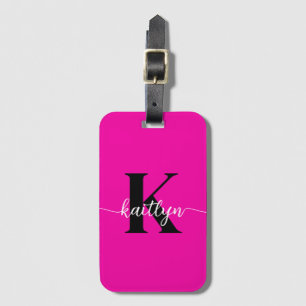 Heet Roze Zwarte Monogram Bagagelabel
