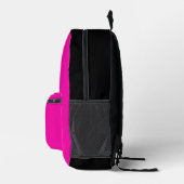 Heet roze zwarte monogram bedrukte rugzak (Rechts)