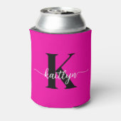 Heet Roze Zwarte Monogram Blikjeskoeler (Blikje Achterkant)