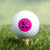 Heet Roze Zwarte Monogram Golfballen (Insitu Shirt)